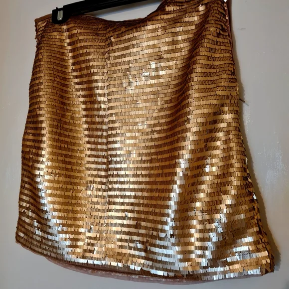 H&m side zip gold sequined skirt - Picture 1 of 5